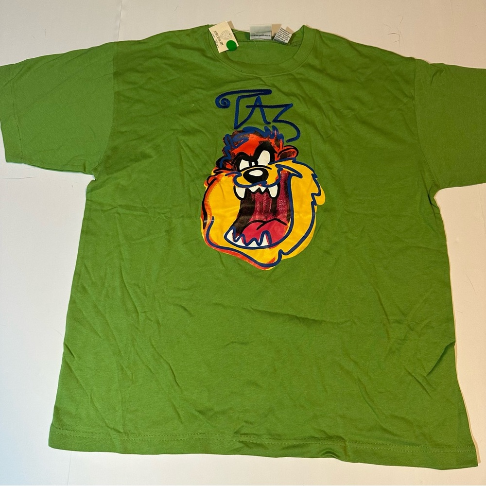 Vtg Looney Tunes Tasmanian Devil Taz Embroidered T Shirt